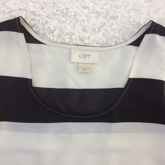 Ann Taylor LOFT Black and White Stripe Tank Top - Picture 2 of 4